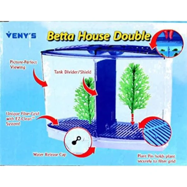 VENYS Betta Tank House Double L20.32cm W10.16cm H15.24cm